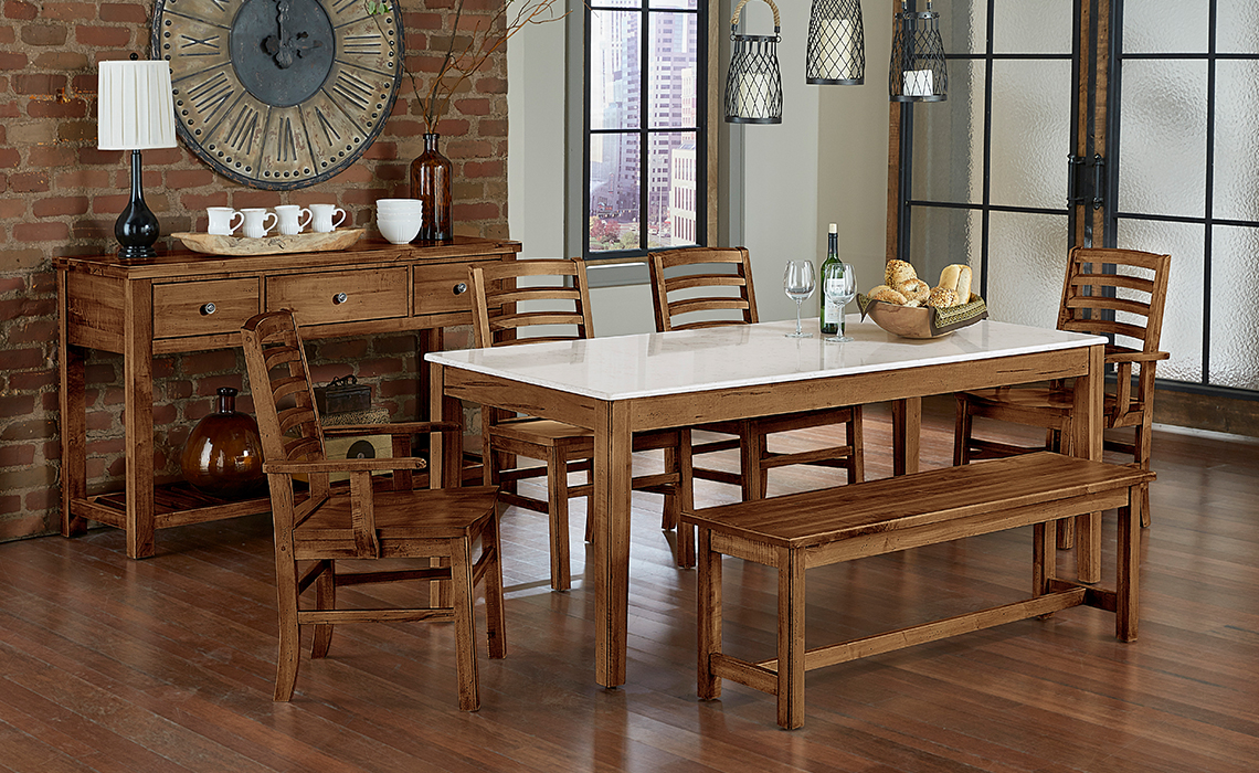2_105-KitchenLegTableQuartzTop_HorizSlatChairs_Bench_Server